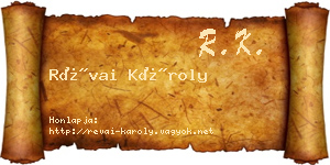 Révai Károly névjegykártya
